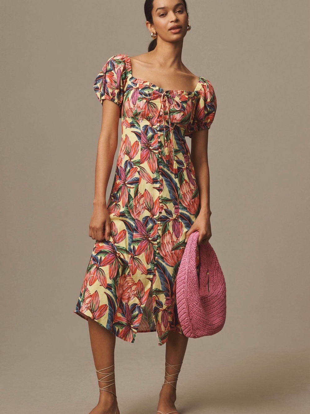 Farm Rio x Anthropologie midi dress EUC